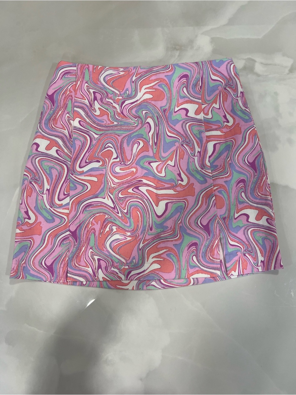 Abstract Swirl Pink Mini Skirt - Love On A Hanger